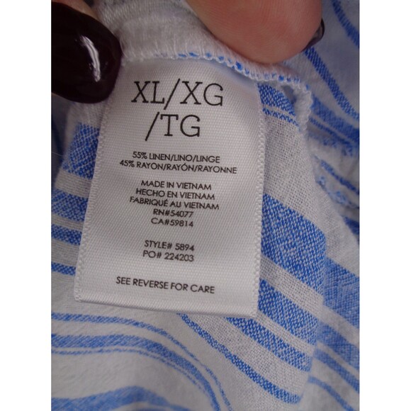 CAbi Linen Blend Pacific Popover Tunic Top Size XL Lagenlook Coastal - Picture 9 of 9